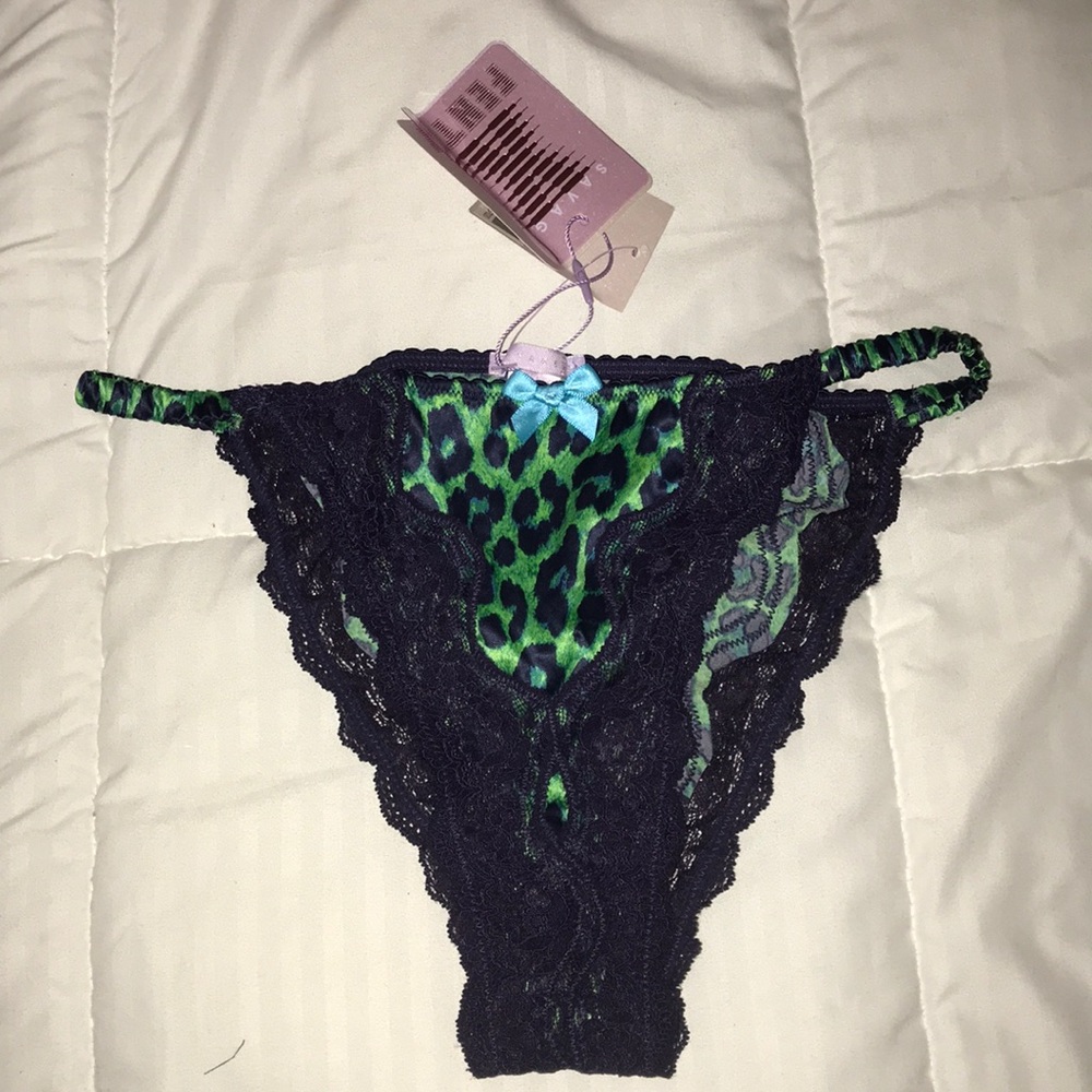 New green blue leopard animal print bikini panties